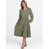 imageANRABESS Long Sleeve Dress for Women V Neck 2025 Fall Fashion Casual Loose Fit Flowy Swing Tiered Vacation DressesOlive