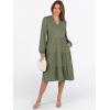 imageANRABESS Long Sleeve Dress for Women V Neck 2025 Fall Fashion Casual Loose Fit Flowy Swing Tiered Vacation DressesOlive