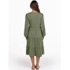 imageANRABESS Long Sleeve Dress for Women V Neck 2025 Fall Fashion Casual Loose Fit Flowy Swing Tiered Vacation DressesOlive