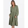 imageANRABESS Long Sleeve Dress for Women V Neck 2025 Fall Fashion Casual Loose Fit Flowy Swing Tiered Vacation DressesOlive