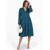 imageANRABESS Long Sleeve Dress for Women V Neck 2025 Fall Fashion Casual Loose Fit Flowy Swing Tiered Vacation DressesTeal Blue