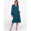 imageANRABESS Long Sleeve Dress for Women V Neck 2025 Fall Fashion Casual Loose Fit Flowy Swing Tiered Vacation DressesTeal Blue