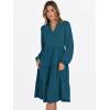 imageANRABESS Long Sleeve Dress for Women V Neck 2025 Fall Fashion Casual Loose Fit Flowy Swing Tiered Vacation DressesTeal Blue
