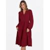 imageANRABESS Long Sleeve Dress for Women V Neck 2025 Fall Fashion Casual Loose Fit Flowy Swing Tiered Vacation DressesWine Red