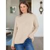 imageANRABESS Women Casual Long Sleeve Mock Funnel Neck Knit Pullover Sweater Top 2025 Fall Fashion Outfits with Exposed SeamAlmond