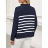 imageANRABESS Women Casual Long Sleeve Mock Funnel Neck Knit Pullover Sweater Top 2025 Fall Fashion Outfits with Exposed SeamBlue White Stripes