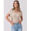 imageANRABESS Women Short Sleeve V Neck Ribbed Knit Fitted Shirts Basic Tees Tops 2025 Summer Casual TShirts Going Out OutfitsBeige