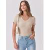 imageANRABESS Women Short Sleeve V Neck Ribbed Knit Fitted Shirts Basic Tees Tops 2025 Summer Casual TShirts Going Out OutfitsBeige