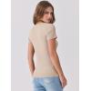 imageANRABESS Women Short Sleeve V Neck Ribbed Knit Fitted Shirts Basic Tees Tops 2025 Summer Casual TShirts Going Out OutfitsBeige