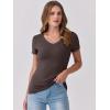 imageANRABESS Women Short Sleeve V Neck Ribbed Knit Fitted Shirts Basic Tees Tops 2025 Summer Casual TShirts Going Out OutfitsBrown