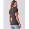 imageANRABESS Women Short Sleeve V Neck Ribbed Knit Fitted Shirts Basic Tees Tops 2025 Summer Casual TShirts Going Out OutfitsBrown