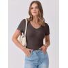 imageANRABESS Women Short Sleeve V Neck Ribbed Knit Fitted Shirts Basic Tees Tops 2025 Summer Casual TShirts Going Out OutfitsBrown