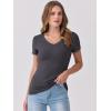 imageANRABESS Women Short Sleeve V Neck Ribbed Knit Fitted Shirts Basic Tees Tops 2025 Summer Casual TShirts Going Out OutfitsCharcoal