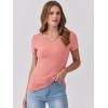 imageANRABESS Women Short Sleeve V Neck Ribbed Knit Fitted Shirts Basic Tees Tops 2025 Summer Casual TShirts Going Out OutfitsCoral
