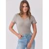 imageANRABESS Women Short Sleeve V Neck Ribbed Knit Fitted Shirts Basic Tees Tops 2025 Summer Casual TShirts Going Out OutfitsDark Khaki