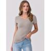 imageANRABESS Women Short Sleeve V Neck Ribbed Knit Fitted Shirts Basic Tees Tops 2025 Summer Casual TShirts Going Out OutfitsDark Khaki