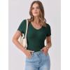 imageANRABESS Women Short Sleeve V Neck Ribbed Knit Fitted Shirts Basic Tees Tops 2025 Summer Casual TShirts Going Out OutfitsForest Green