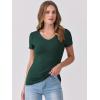 imageANRABESS Women Short Sleeve V Neck Ribbed Knit Fitted Shirts Basic Tees Tops 2025 Summer Casual TShirts Going Out OutfitsForest Green