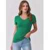 imageANRABESS Women Short Sleeve V Neck Ribbed Knit Fitted Shirts Basic Tees Tops 2025 Summer Casual TShirts Going Out OutfitsGreen