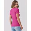 imageANRABESS Women Short Sleeve V Neck Ribbed Knit Fitted Shirts Basic Tees Tops 2025 Summer Casual TShirts Going Out OutfitsHot Pink