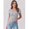 imageANRABESS Women Short Sleeve V Neck Ribbed Knit Fitted Shirts Basic Tees Tops 2025 Summer Casual TShirts Going Out OutfitsLight Gray