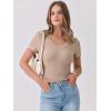 imageANRABESS Women Short Sleeve V Neck Ribbed Knit Fitted Shirts Basic Tees Tops 2025 Summer Casual TShirts Going Out OutfitsLight Khaki