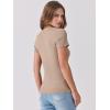 imageANRABESS Women Short Sleeve V Neck Ribbed Knit Fitted Shirts Basic Tees Tops 2025 Summer Casual TShirts Going Out OutfitsLight Khaki