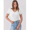 imageANRABESS Women Short Sleeve V Neck Ribbed Knit Fitted Shirts Basic Tees Tops 2025 Summer Casual TShirts Going Out OutfitsWhite