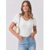imageANRABESS Women Short Sleeve V Neck Ribbed Knit Fitted Shirts Basic Tees Tops 2025 Summer Casual TShirts Going Out OutfitsWhite