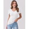 imageANRABESS Women Short Sleeve V Neck Ribbed Knit Fitted Shirts Basic Tees Tops 2025 Summer Casual TShirts Going Out OutfitsWhite