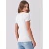imageANRABESS Women Short Sleeve V Neck Ribbed Knit Fitted Shirts Basic Tees Tops 2025 Summer Casual TShirts Going Out OutfitsWhite