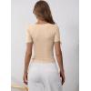 imageANRABESS Womens 2025 Spring Summer Short Sleeve Tops Ribbed Knit Henley Button Up Slim Fit Basic Casual T Shirts BlouseApricot