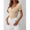 imageANRABESS Womens 2025 Spring Summer Short Sleeve Tops Ribbed Knit Henley Button Up Slim Fit Basic Casual T Shirts BlouseApricot
