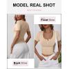 imageANRABESS Womens 2025 Spring Summer Short Sleeve Tops Ribbed Knit Henley Button Up Slim Fit Basic Casual T Shirts BlouseApricot