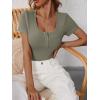 imageANRABESS Womens 2025 Spring Summer Short Sleeve Tops Ribbed Knit Henley Button Up Slim Fit Basic Casual T Shirts BlouseArmy Green