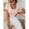imageANRABESS Womens 2025 Spring Summer Short Sleeve Tops Ribbed Knit Henley Button Up Slim Fit Basic Casual T Shirts BlouseBeige