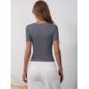 imageANRABESS Womens 2025 Spring Summer Short Sleeve Tops Ribbed Knit Henley Button Up Slim Fit Basic Casual T Shirts BlouseBlack Grey