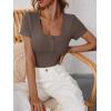 imageANRABESS Womens 2025 Spring Summer Short Sleeve Tops Ribbed Knit Henley Button Up Slim Fit Basic Casual T Shirts BlouseBrown