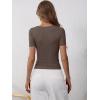 imageANRABESS Womens 2025 Spring Summer Short Sleeve Tops Ribbed Knit Henley Button Up Slim Fit Basic Casual T Shirts BlouseBrown