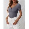 imageANRABESS Womens 2025 Spring Summer Short Sleeve Tops Ribbed Knit Henley Button Up Slim Fit Basic Casual T Shirts BlouseCharcoal