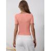 imageANRABESS Womens 2025 Spring Summer Short Sleeve Tops Ribbed Knit Henley Button Up Slim Fit Basic Casual T Shirts BlouseCoral