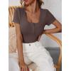 imageANRABESS Womens 2025 Spring Summer Short Sleeve Tops Ribbed Knit Henley Button Up Slim Fit Basic Casual T Shirts BlouseDeep Brown