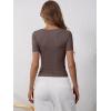 imageANRABESS Womens 2025 Spring Summer Short Sleeve Tops Ribbed Knit Henley Button Up Slim Fit Basic Casual T Shirts BlouseDeep Brown