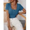 imageANRABESS Womens 2025 Spring Summer Short Sleeve Tops Ribbed Knit Henley Button Up Slim Fit Basic Casual T Shirts BlouseIndigo