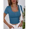 imageANRABESS Womens 2025 Spring Summer Short Sleeve Tops Ribbed Knit Henley Button Up Slim Fit Basic Casual T Shirts BlouseIndigo