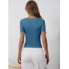imageANRABESS Womens 2025 Spring Summer Short Sleeve Tops Ribbed Knit Henley Button Up Slim Fit Basic Casual T Shirts BlouseIndigo