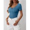 imageANRABESS Womens 2025 Spring Summer Short Sleeve Tops Ribbed Knit Henley Button Up Slim Fit Basic Casual T Shirts BlouseIndigo