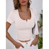 imageANRABESS Womens 2025 Spring Summer Short Sleeve Tops Ribbed Knit Henley Button Up Slim Fit Basic Casual T Shirts BlouseLight Beige
