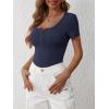 imageANRABESS Womens 2025 Spring Summer Short Sleeve Tops Ribbed Knit Henley Button Up Slim Fit Basic Casual T Shirts BlouseNavy Blue