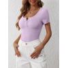 imageANRABESS Womens 2025 Spring Summer Short Sleeve Tops Ribbed Knit Henley Button Up Slim Fit Basic Casual T Shirts BlousePurple